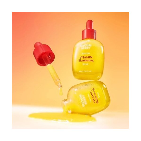 Eqqual Glow Filter Vitamin Illuminating Serum, Sérum Éclaircissant avec Céramides pour Peaux Sensibles, Solution Anti-Taches 