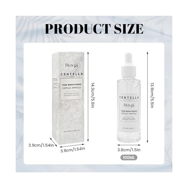 Madagascar Centella Ampoule Sérum avec Centella Asiatica Extract et Niacinamide pour Éclaircissement du Teint,Convient à Tous