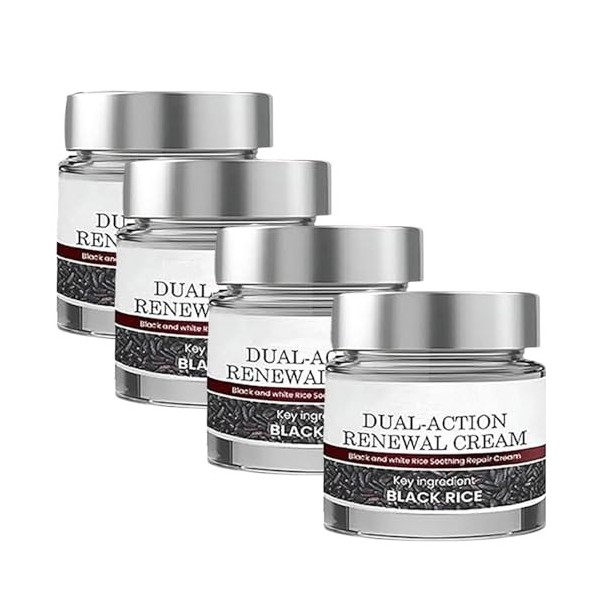 Keraerase Dual-Action Renewal Cream,Skin Treatment Cream,Black and White Rice Soothing Repair Creams,Natural Body Serum,Effec