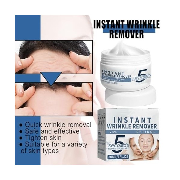 Crème Anti-Rides 5 Secondes,Skin Paris Creme Instant,Anti Rides Puissant Immediat,Sérum Anti Rides 5s,Combleur De Rides Immed