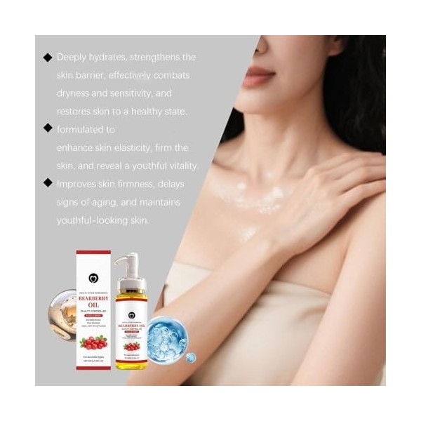 Huile De Busserole Eclaircissante,Alpha Arbutin Dark Spot Correcting Glow Serum,Huile Eclaircissante Peau Noire Avce Busserol...