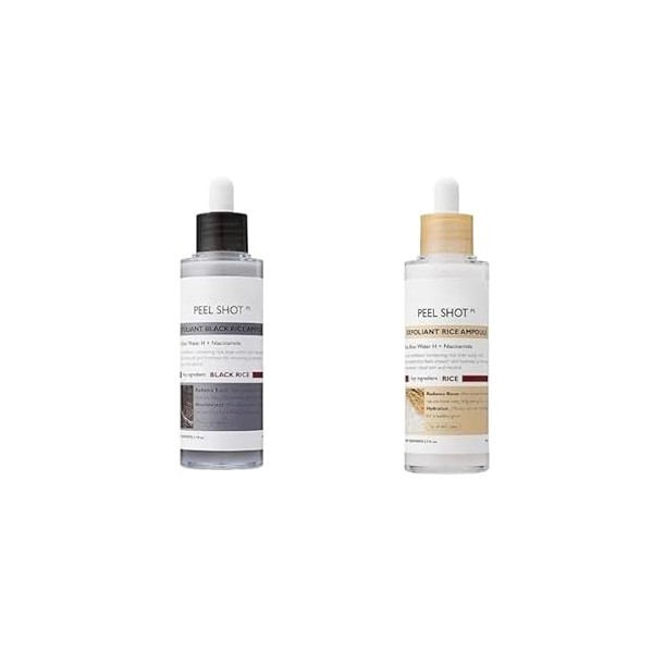 Glowche MOOLINSE Peel Shot GlowRice Ampoule white+black Crème Jour et Nuit