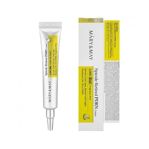 Mary Spicule Retinol PDRN Shot Cream, Solution Anti-Âge Premium, 2000 ppm, 2% Cica, 20g - Made in Korea