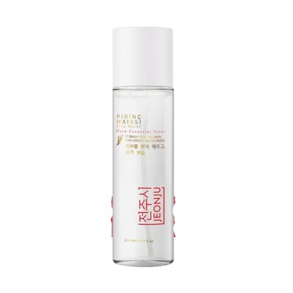 JEONJU Rice Yeast Brightening & Moisturizing Toner pour le visage sans alcool avec niacinamide, allantoïne et panthénol 200 m