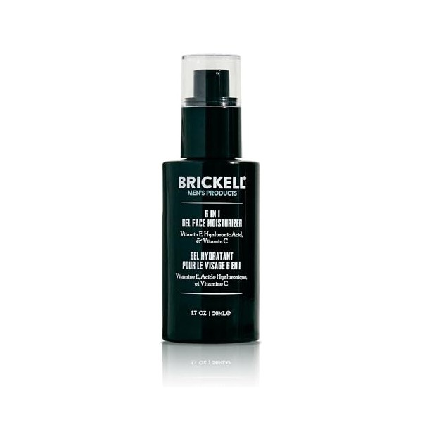 Brickell Mens Gel Hydratant Visage Brickell 6 en 1 pour Hommes, Naturel et Biologique, 50 ml, Sans Parfum