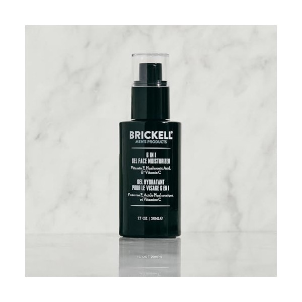 Brickell Mens Gel Hydratant Visage Brickell 6 en 1 pour Hommes, Naturel et Biologique, 50 ml, Sans Parfum