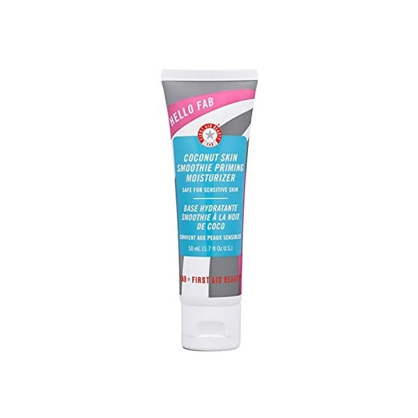 First Aid Beauty Hello FAB Coconut Skin Smoothie Priming Moisturiser, 2-in-1 Moisturizer and Makeup Primer – 50 mL Crème Jour...