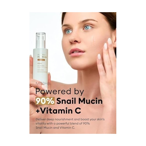 Cell Renew Sérum Essence à la vitamine C avec mucine descargot 100 ml Soin coréen de la peau – Hydratant pour peau cristalli