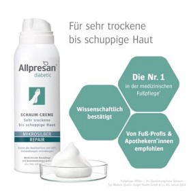 Allpresan diabetic Mikrosilber + Repair Schaum-Creme für sehr trockene und schuppige Haut, 125 ml Crème