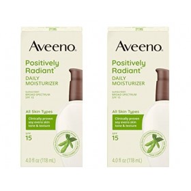 Aveeno Positively Radiant Hydratant quotidien 4 Spf15 Ounce 118ml 2 Pack 