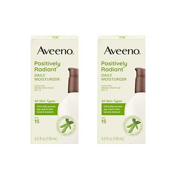 Aveeno Positively Radiant Hydratant quotidien 4 Spf15 Ounce 118ml 2 Pack 