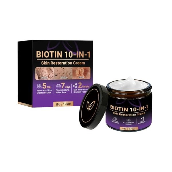 Crème Réparatrice Pour La Peau, Formule Profondément Nourrissante, Crème De Restauration De La Peau À La Biotine 10 En 1, Lot