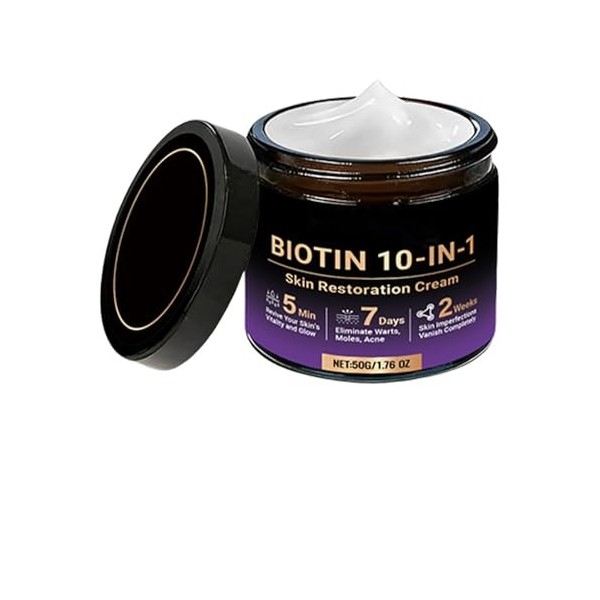 Lotion raffermissante 10 en 1 pour la peau - Crème hydratante apaisante - 50 g - Convient à tous les types de peau - Favorise