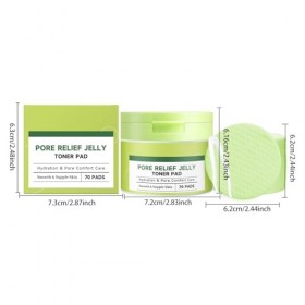 Gentle Toner Pads, Moisturizing Soothing Sheets, 70 Piece for Lifestyle, Pore Refining Hydration Feature, Home Utility Catego