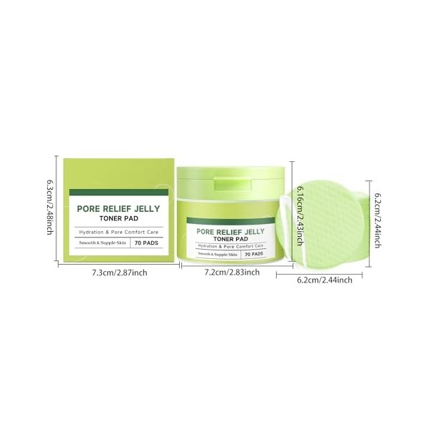 Gentle Toner Pads, Moisturizing Soothing Sheets, 70 Piece for Lifestyle, Pore Refining Hydration Feature, Home Utility Catego