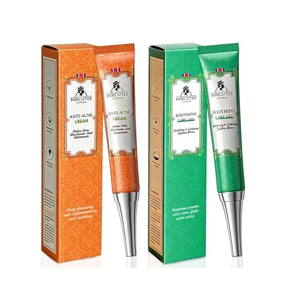 2 Tubes CrèMe Visage Anti-Acné 20g, Creme Matifiante Visage RéDuit LHuile, Hydratante CrèMe Anti-Acné, Grasses Et à Tendance