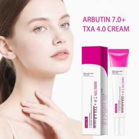 Crème à larbutine 7% + acide tranexamique 4%, crème hydratante anti-âge éclaircissante pour le visage, correcteur de taches ...