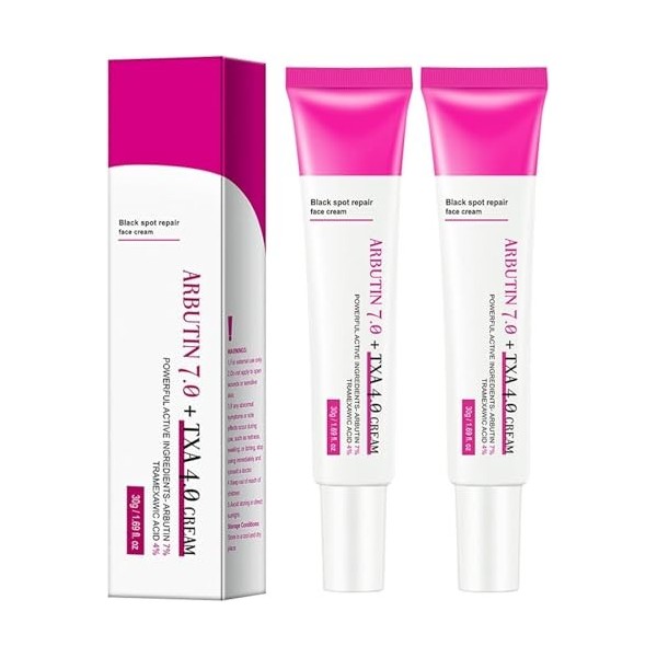 Crème à larbutine 7% + acide tranexamique 4%, crème hydratante anti-âge éclaircissante pour le visage, correcteur de taches ...