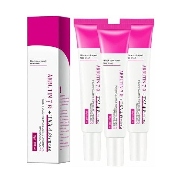 Crème à larbutine 7% + acide tranexamique 4%, crème hydratante anti-âge éclaircissante pour le visage, correcteur de taches ...