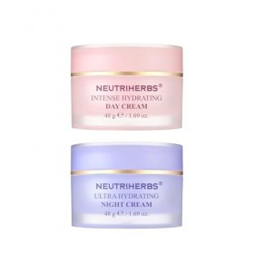 Neutriherbs Crème de Jour & Crème de Nuit au Panthénol – Apaisent, réduisent les rougeurs et hydratent intensément la peau.