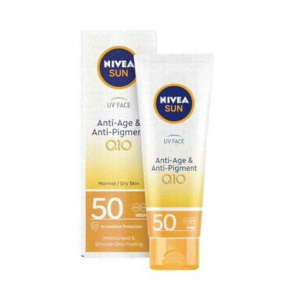 Nivea Sun UV Face Anti-Age Q10 Spf50+ Crème 40 ml lot de 2 