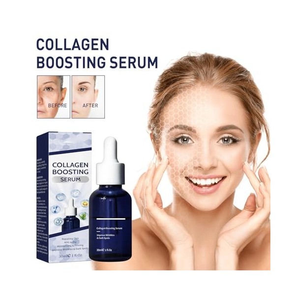 Sérum booster de collagène pour le visage, sérum de collagène anti-âge contenant du sérum pour le visage, affiner le décret à