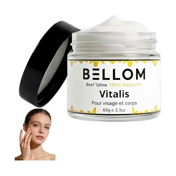 Beef Tallow Vitalis Bellom, 2026 Nouveaux Beef Tallow For Skin,Crème Hydratante Naturelle Au Beurre Et Au Miel Bio,Hydratant ...