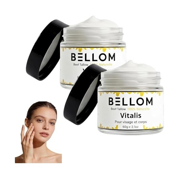 Beef Tallow Vitalis Bellom, 2026 Nouveaux Beef Tallow For Skin,Crème Hydratante Naturelle Au Beurre Et Au Miel Bio,Hydratant ...