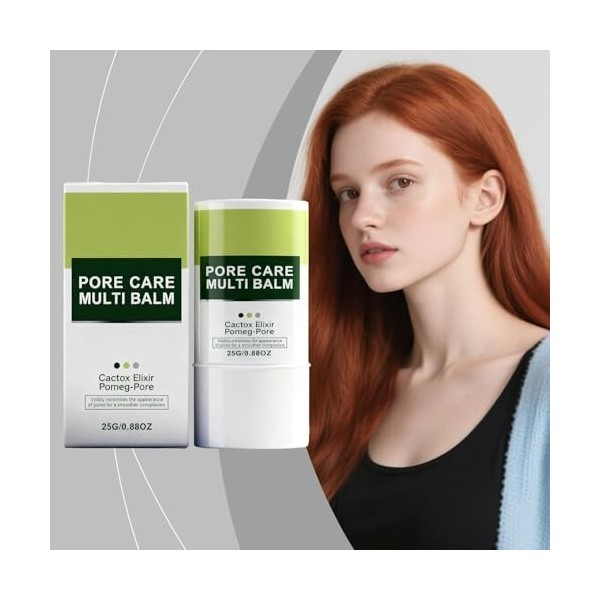 Baume multi-usages anti-pores en stick, fraîcheur instantanée et resserrement des pores, hydratation longue durée, réduit les...