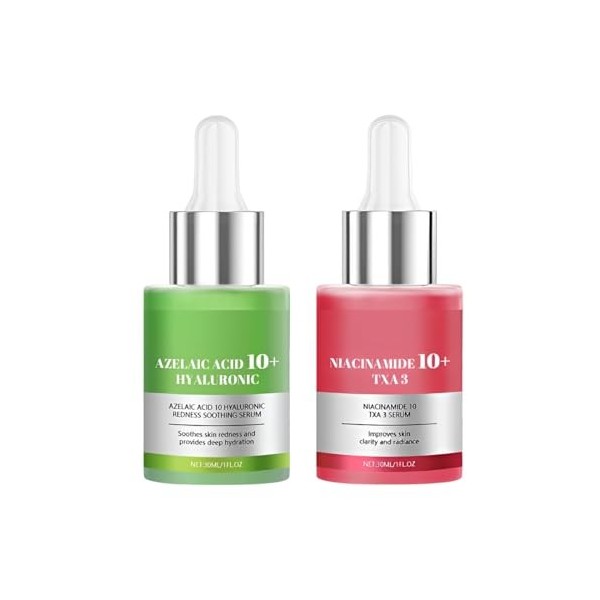 RGKY 2 Pièce Hyaluronic Acid Capsule 10+ Serum, Hydratant + illuminateur,Sérum Visage Radieux, Acide Hyaluronique, Effet Repu