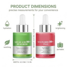 RGKY 2 Pièce Hyaluronic Acid Capsule 10+ Serum, Hydratant + illuminateur,Sérum Visage Radieux, Acide Hyaluronique, Effet Repu