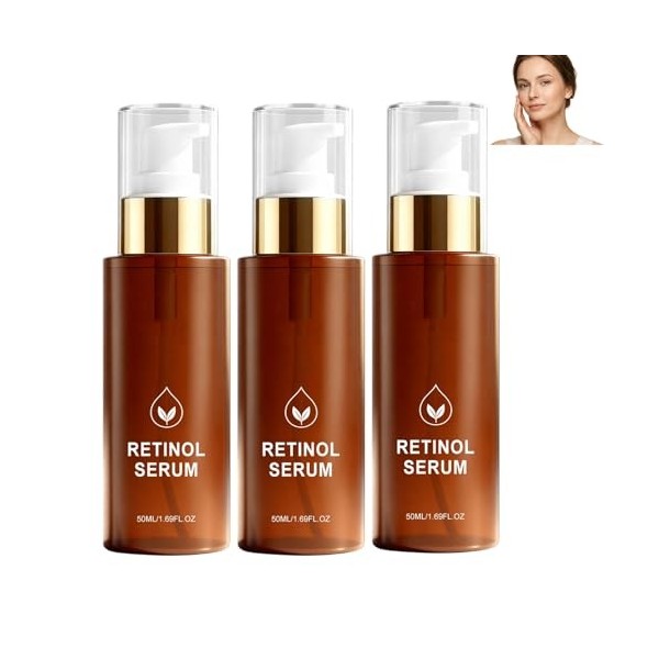 Sérum au rétinol pour le visage, sérum anti-âge pour peaux matures, hydrate intensément, lifte et raffermit jour et nuit, réd...