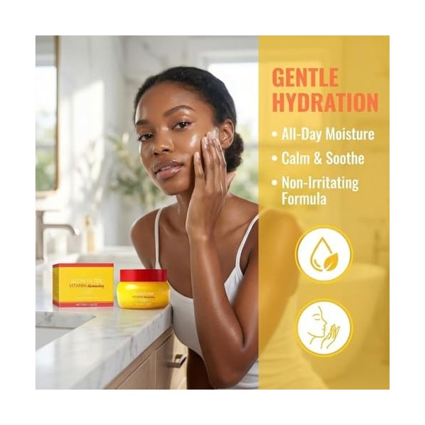 Lot de 5 crèmes pour le visage à filtre Vitamine Glow - Crème hydratante éclaircissante pour une peau éclatante - Crème hydra...