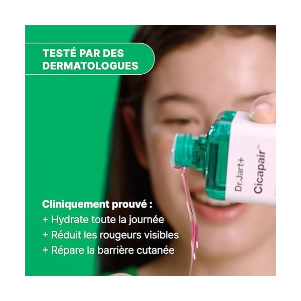 Dr.Jart+ Cicapair Lotion Visage Liquide Réparatrice Apaisante Intensive pour Réduire les Rougeurs au Centella Asiatica | Toni