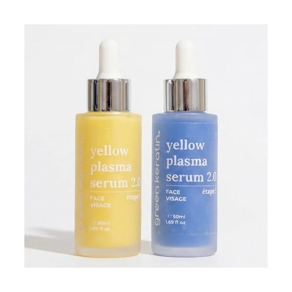 Green Keratin - Yellow Plasma 2.0 - Sérum en deux étapes pour le visage, 100ml Etape 2, 50ml Bleue Crème Jour et Nuit