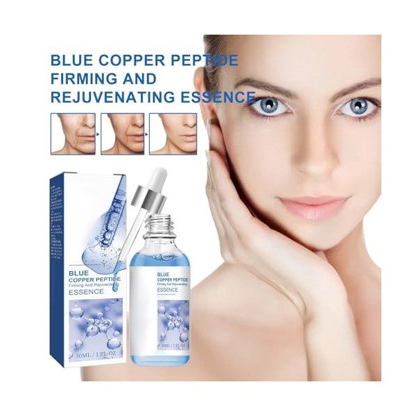 Copper Peptide Sérum Visage Skincare - Lot de 2 sérums anti-âge pour le visage - Sérum anti-rides - Raffermit la peau, les pe