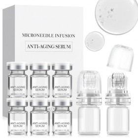 Micro Infusion Visage, Microneedling Serum, Microneedling Visage con 6 PCS Microneedling Serum+2 PCS Microneedling Hydratant,