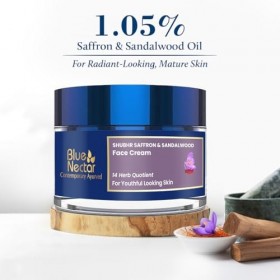 Blue Nectar Anti Ageing Day and Night Brightening Face Cream for Wrinkles with Pure Saffron Sandalwood No Parabens or Minera ...