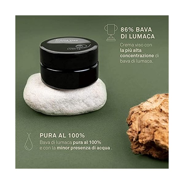 Lumita | 50ml Crème Visage Femme 100% Pure Bave dEscargot avec Vitamine C/E + Acide Hyaluronique. Action anti-âge, cicatrisa ...