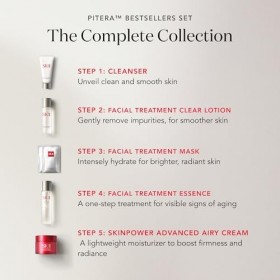 SK-II Pitera Bestsellers Lot de 6 essences de traitement du visage de 218,3 g, lotion transparente de 28,3 g, crème Skinpower