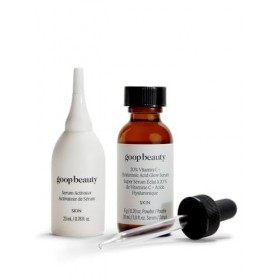 goop Sérum de beauté 20 % de vitamine C + acide hyaluronique, améliore le ton, la texture et lhydratation, acide L-ascorbiqu