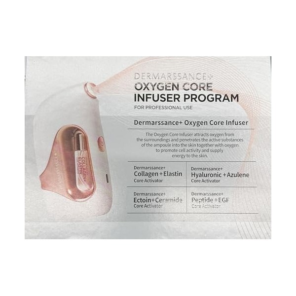 DERMARSSANCE Oxygène Core Infuser - Traitement de Régénération de la Peau avec Hyaluronique, Azulène, Collagène, Élastine et 