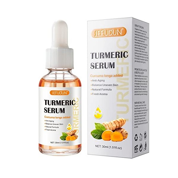 Sérum de Curcuma Pour Lélimination Des Taches Sombres, Huile de Sérum Correcteur de Taches Sombres au Curcuma Pour Le Visage ...