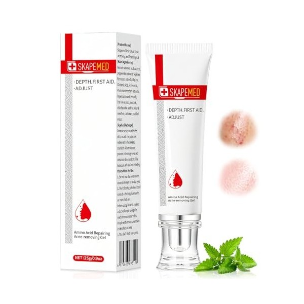 Anti-acné gel 25g, Crème Visage Anti-Acné, Soin Localisé pour visage Hydrate Pendant, Réduit Les Imperfections et les Dacné,