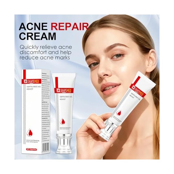 Anti-acné gel 25g, Crème Visage Anti-Acné, Soin Localisé pour visage Hydrate Pendant, Réduit Les Imperfections et les Dacné,