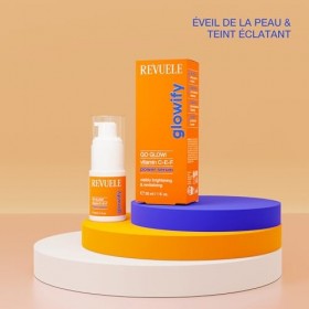 REVUELE Go Glow! Soin Visage Sérum Puissant – Vitamines C+E+F, Sérum Antioxydant et Illuminant pour Peau Terne, Uniformise le