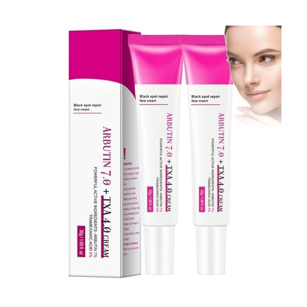 Arbutin 7% + Tranexamic Acid 4% Crème, Arbutin 7 Tranexamic Acid 4 Cream, Creme Eclaircissante Peau Noir Puissant, Even Out T...