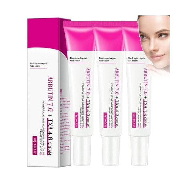 Arbutin 7% + Tranexamic Acid 4% Crème, Arbutin 7 Tranexamic Acid 4 Cream, Creme Eclaircissante Peau Noir Puissant, Even Out T...