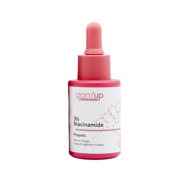 Glam Up Paris - Sérum Visage Lissant - 3% Niacinamide - Propolis - Peau plus Lisse et Éclatante - K-Beauty - Homme & Femme - ...