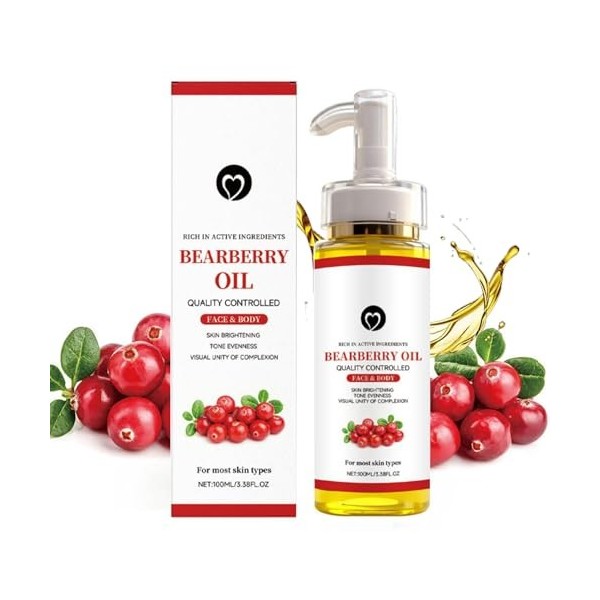 Huilé De Busserole Eclaircissante Peau Noire,Alpha Arbutin Dark Spot Correcting Glow Serum,Huilé Pour Éclaircissant La Péau F...